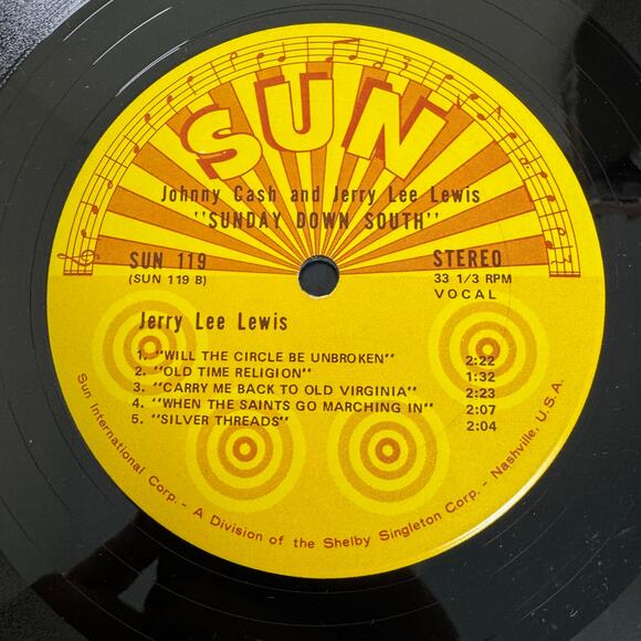 Johnny Cash & Jerry Lee Lewis Sunday Down‎ South Sun Records LP Vinyl Record - Picture 4 of 6